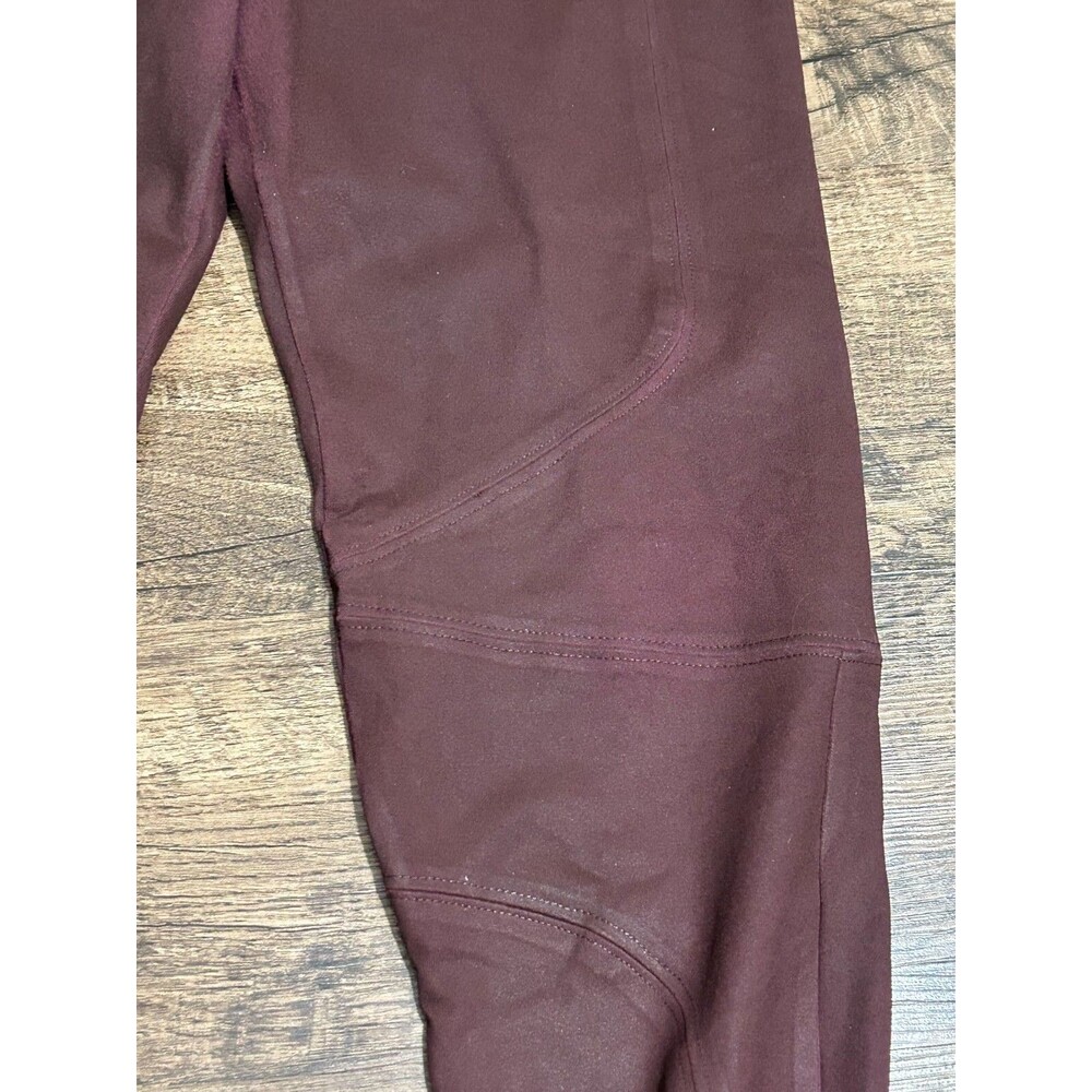 David Lerner Moto Leggings L‎ Burgundy Oxblood Stretch Zip Ankle Made in USA - Picture 9 of 12